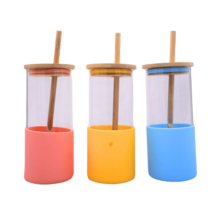 Glass Sipper With Bamboo Straw