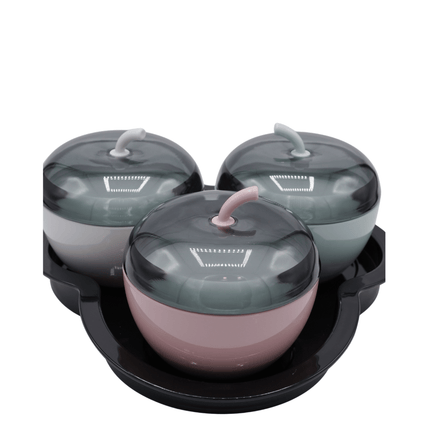 Apple Tray With 3 Airtight Containers