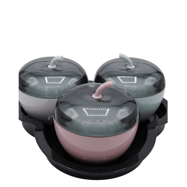 Apple Tray With 3 Airtight Containers