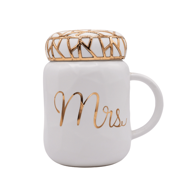 Mr Mrs Cremic Mug With Lid