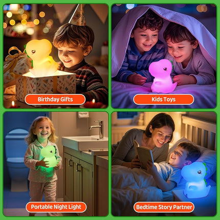 Dinosaur Squishy Silicone Color Changing Lamp