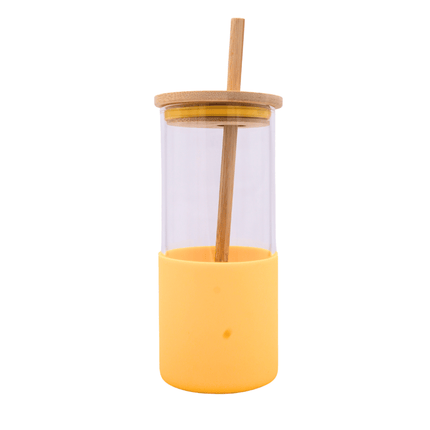Glass Sipper With Bamboo Straw