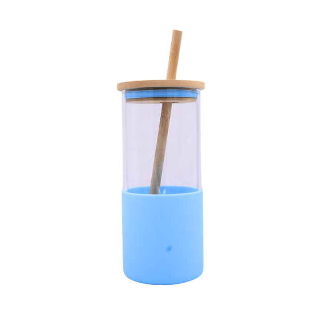Glass Sipper With Bamboo Straw