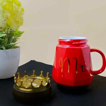 Crown lid couple mug set