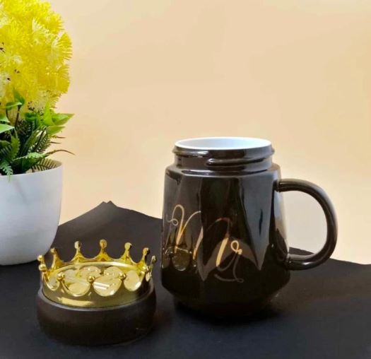 Crown lid couple mug set