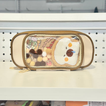 Capybara double zipper pouch