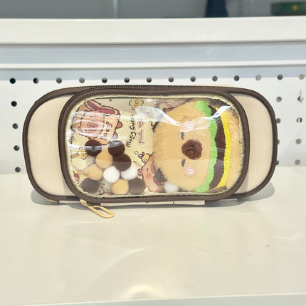 Capybara double zipper pouch