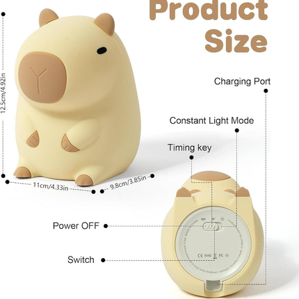 Capybara Squishy Silicone Lamp