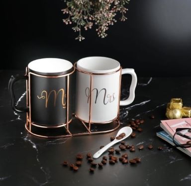 Couple mug with stand